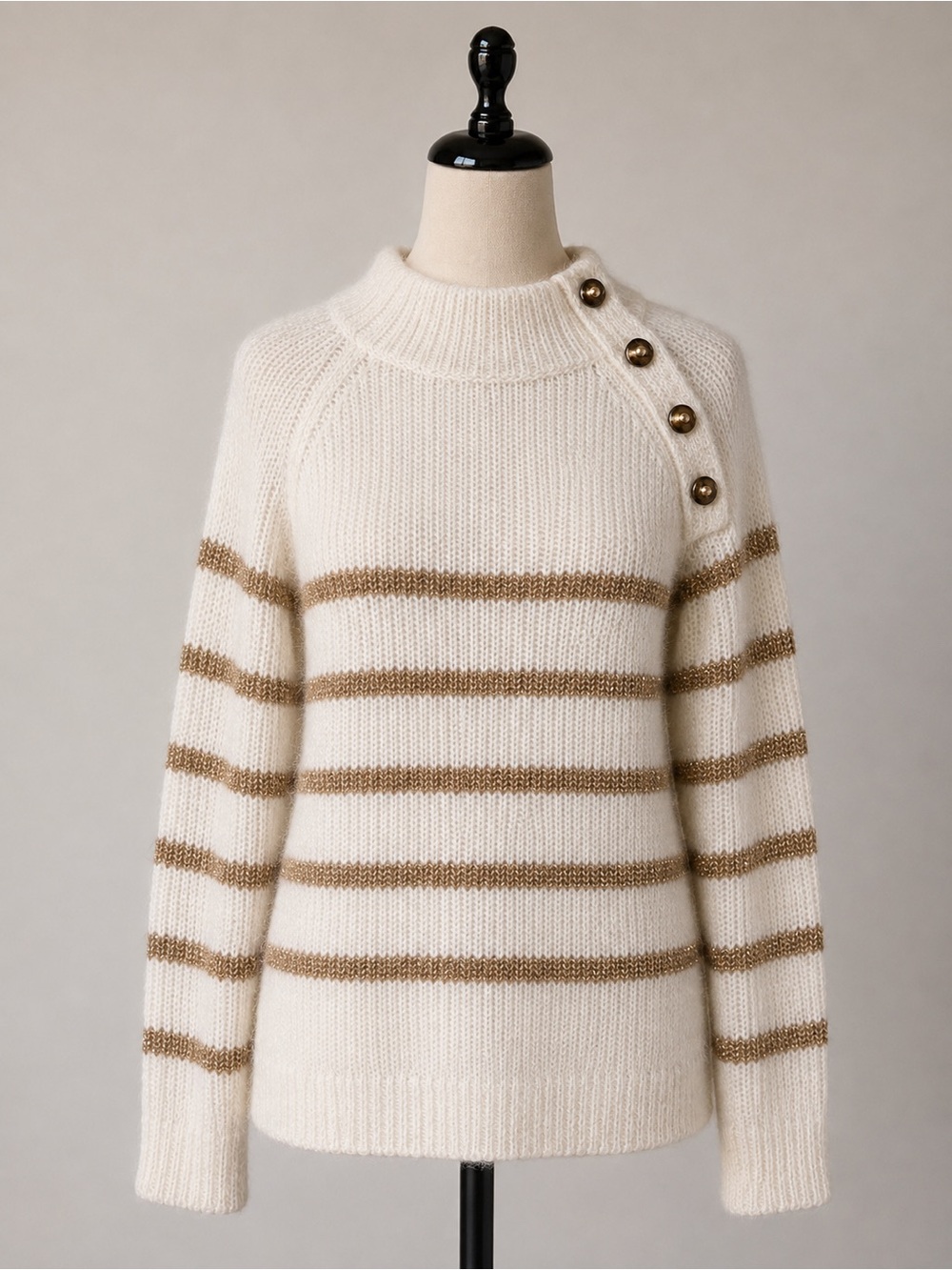 Sézane La Maille Mohair Merino Wool Metallic Stripe Sweater XS